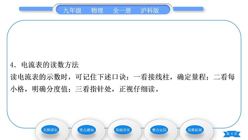 沪科版九年级物理第十四章了解电路第四节科学探究：串联和并联电路的电流第1课时电流和电流习题课件04