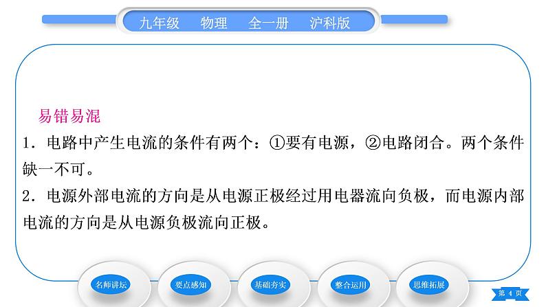 沪科版九年级物理第十四章了解电路第二节让电灯发光习题课件04