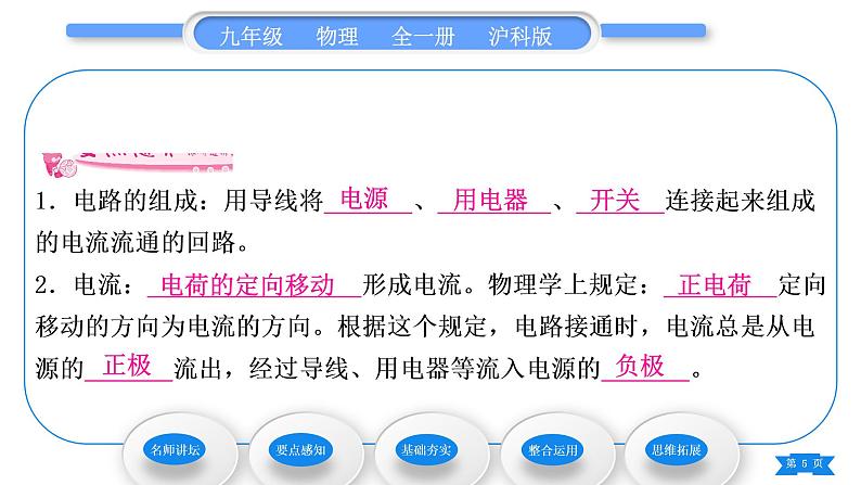 沪科版九年级物理第十四章了解电路第二节让电灯发光习题课件05