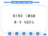沪科版九年级物理第十四章了解电路第一节电是什么习题课件