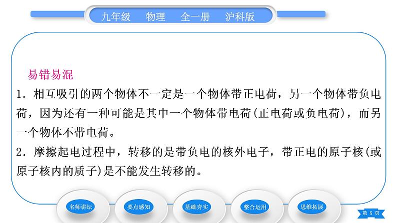 沪科版九年级物理第十四章了解电路第一节电是什么习题课件第5页