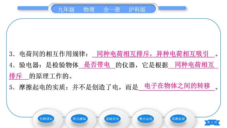 沪科版九年级物理第十四章了解电路第一节电是什么习题课件第7页