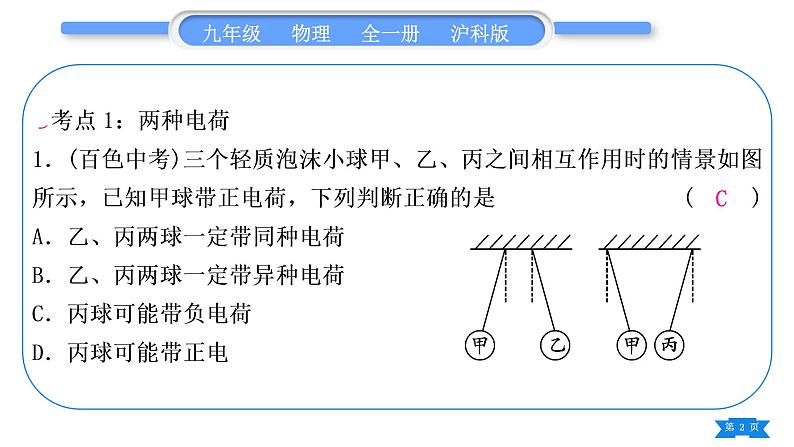 沪科版九年级物理第十四章了解电路复习与提升习题课件第2页