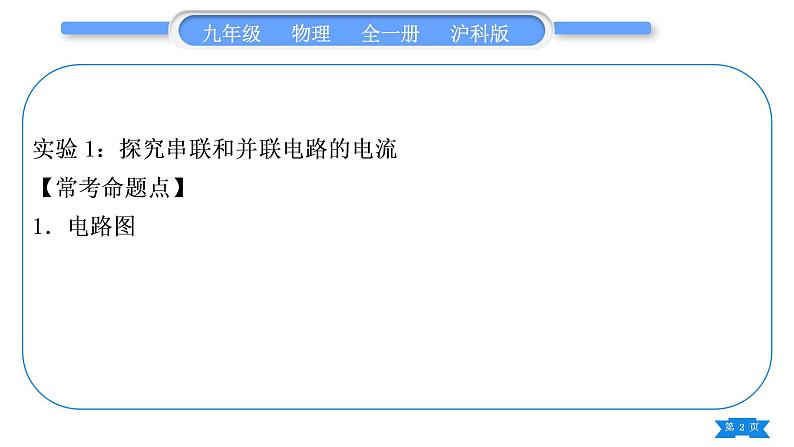 沪科版九年级物理第十四章了解电路实验专题习题课件第2页