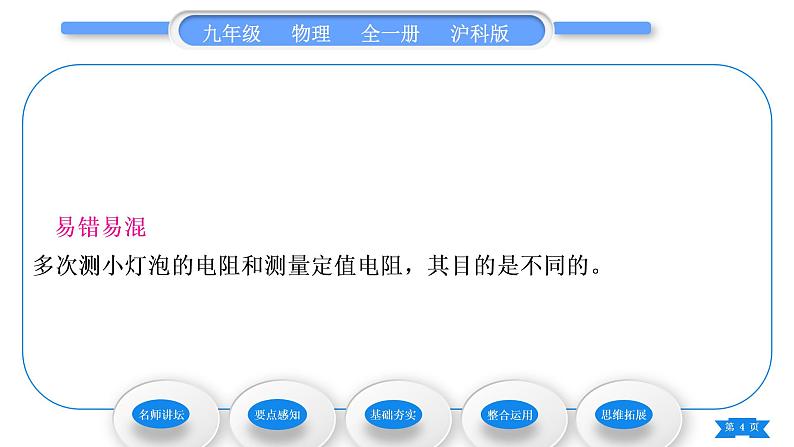 沪科版九年级物理第十五章探究电路第三节“伏安法”测电阻习题课件04