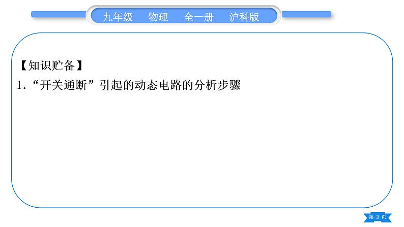 沪科版九年级物理第十五章探究电路专题六动态电路的分析与计算习题课件第2页