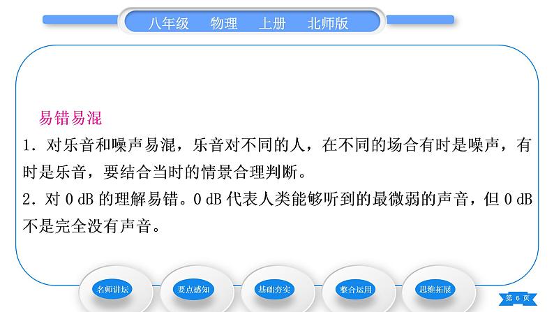 北师大版八年级物理上第四章声现象三、噪声与环保习题课件第6页