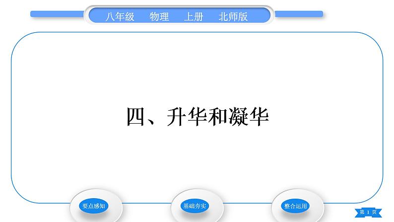 北师大版八年级物理上第一章物态及其变化四、升华和凝华习题课件01