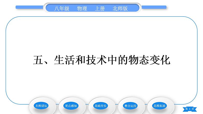 北师大版八年级物理上第一章物态及其变化五、生活和技术中的物态变化习题课件01