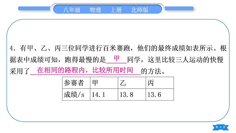 北师大版八年级物理上期末复习三第三章习题课件第4页