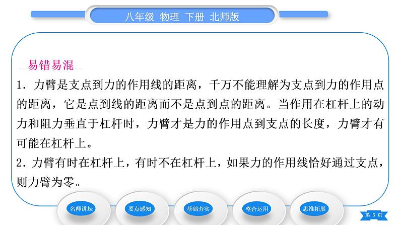 北师大版八年级物理下第九章机械和功一、杠杆第1课时杠杆及杠杆的平衡条件习题课件05