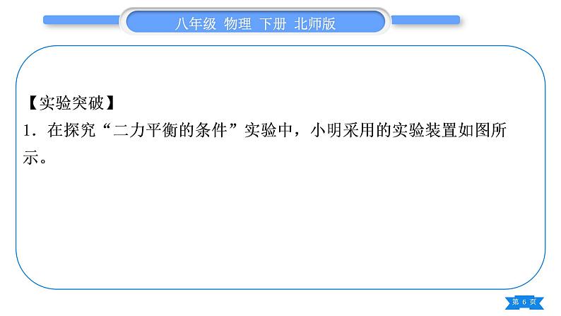 北师大版八年级物理下第七章运动和力实验专题习题课件第6页