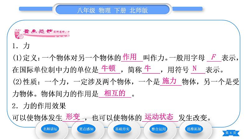 北师大版八年级物理下第七章运动和力一、力习题课件06