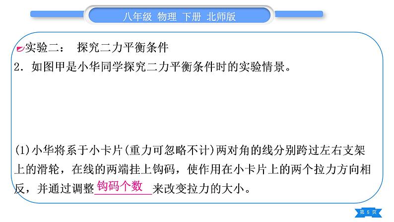 北师大版八年级物理下期末复习七实验探究题习题课件05