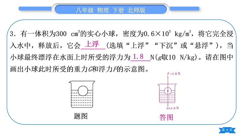 北师大版八年级物理下期末复习四第八章(二)习题课件04