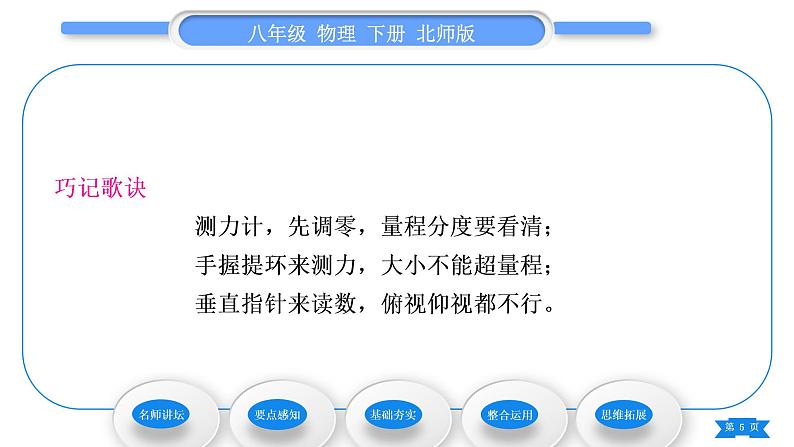 北师大版八年级物理下第七章运动和力二、弹力力的测量习题课件05