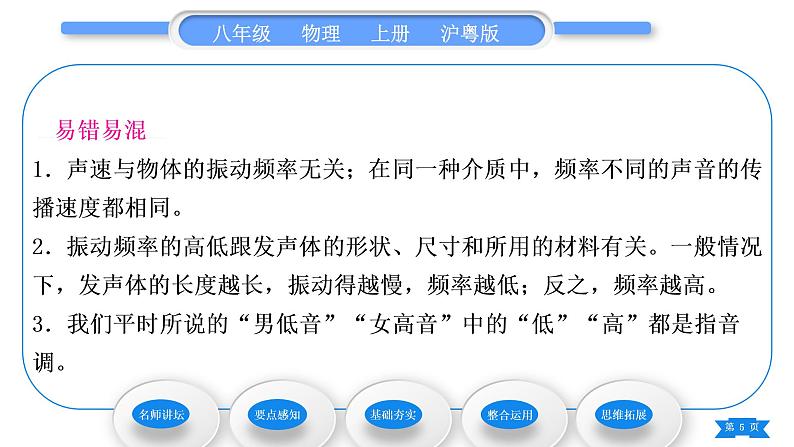 粤沪版八年级物理上第二章声音与环境2.2我们怎样区分声音习题课件第5页