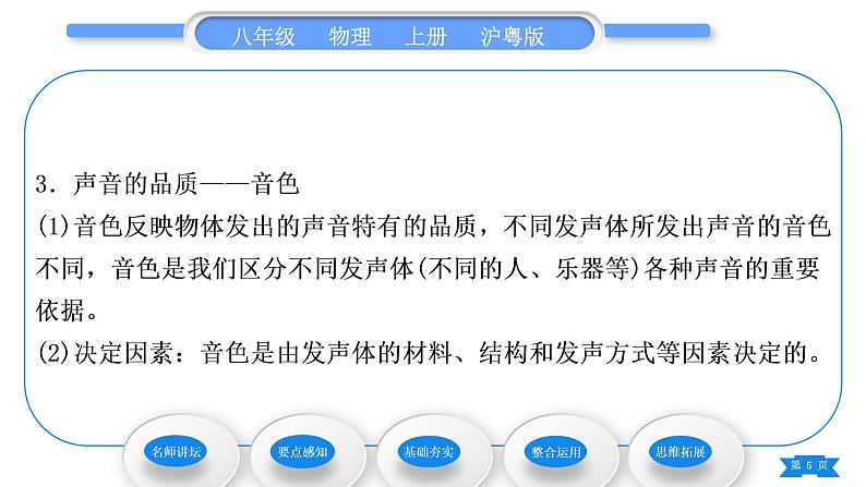 粤沪版八年级物理上第二章声音与环境2.3我们怎样区分声音(续)习题课件第5页