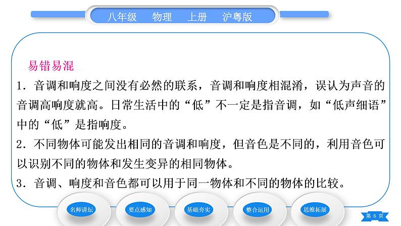 粤沪版八年级物理上第二章声音与环境2.3我们怎样区分声音(续)习题课件第6页