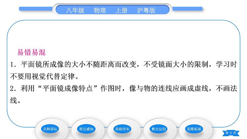 粤沪版八年级物理上第三章光和眼睛3.3探究平面镜成像特点第2课时平面镜的应用　各种面镜习题课件06