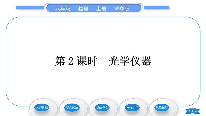 粤沪版八年级物理上第三章光和眼睛3.7眼睛与光学仪器第2课时光学仪器习题课件01