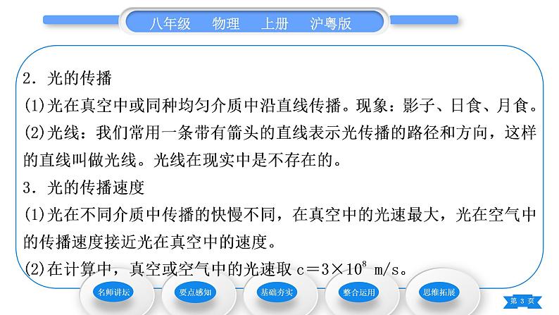 粤沪版八年级物理上第三章光和眼睛3.1光世界巡行习题课件第3页