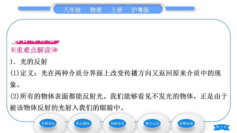 粤沪版八年级物理上第三章光和眼睛3.2探究光的反射规律习题课件02