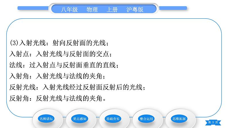 粤沪版八年级物理上第三章光和眼睛3.2探究光的反射规律习题课件03