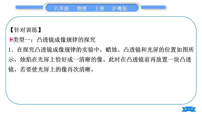 粤沪版八年级物理上第三章光和眼睛专题三凸透镜成像规律的探究与应用习题课件第6页