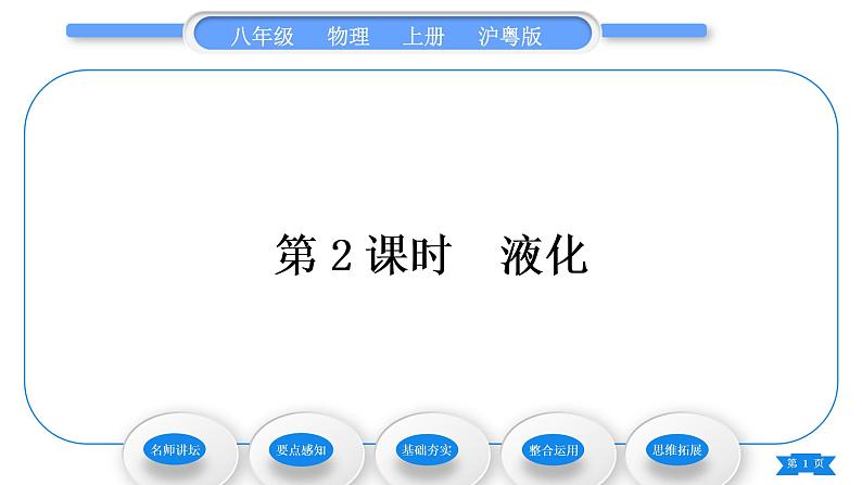 粤沪版八年级物理上第四章物质的形态及其变化4.2探究汽化和液化的特点第2课时液化习题课件01