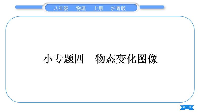 粤沪版八年级物理上第四章物质的形态及其变化专题四物态变化图像习题课件第1页