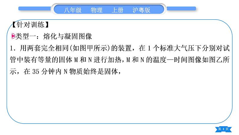 粤沪版八年级物理上第四章物质的形态及其变化专题四物态变化图像习题课件第4页