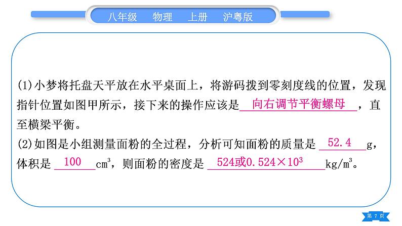 粤沪版八年级物理上第五章我们周围的物质专题六特殊方法测密度习题课件第7页