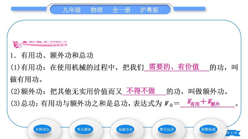 粤沪版九年级物理第十一章机械功与机械能11.3如何提高机械效率第1课时认识机械效率习题课件06