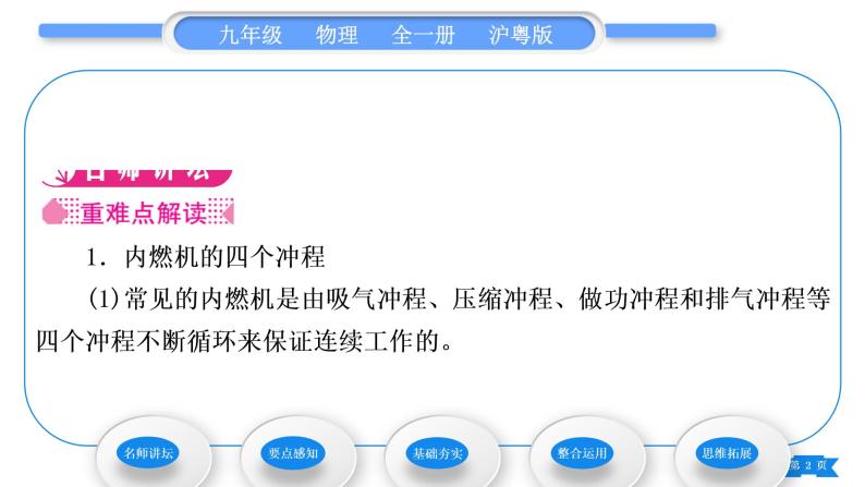 粤沪版九年级物理第十二章内能与热机12.4热机与社会发展习题课件02