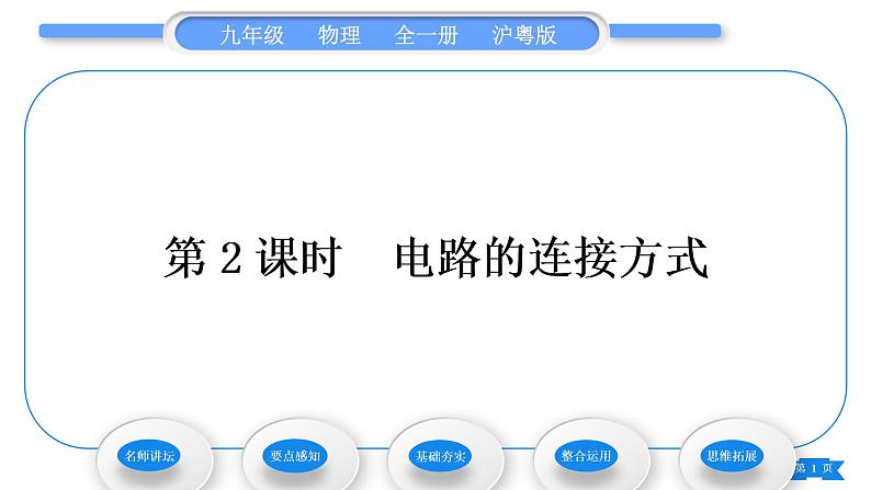 粤沪版九年级物理第十三章探究简单电路13.2电路的组成和连接方式第2课时电路的连接方式习题课件01