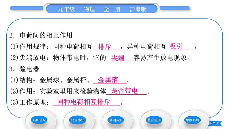 粤沪版九年级物理第十三章探究简单电路13.1从闪电谈起习题课件07