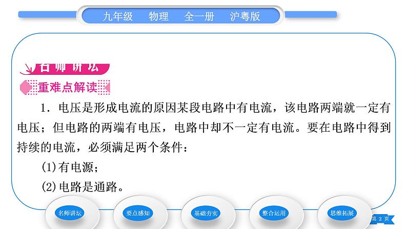 粤沪版九年级物理第十三章探究简单电路13.5怎样认识和测量电压习题课件第2页