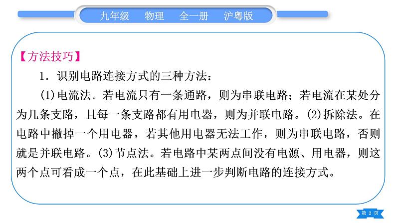 粤沪版九年级物理第十三章探究简单电路专题四电路识别与设计习题课件第2页