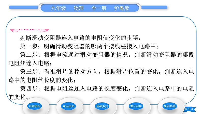 粤沪版九年级物理第十四章探究欧姆定律14.1怎样认识电阻第2课时电阻器习题课件第4页