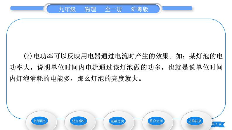 粤沪版九年级物理第十五章电能与电功率15.2认识电功率习题课件03