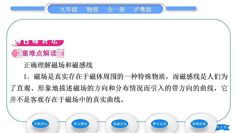 粤沪版九年级物理第十六章电磁铁与自动控制16.1从永磁体谈起习题课件02