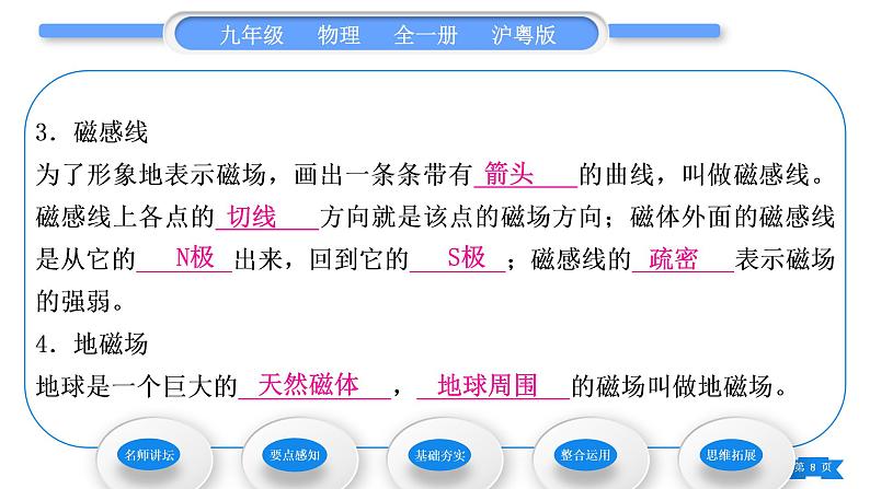 粤沪版九年级物理第十六章电磁铁与自动控制16.1从永磁体谈起习题课件08