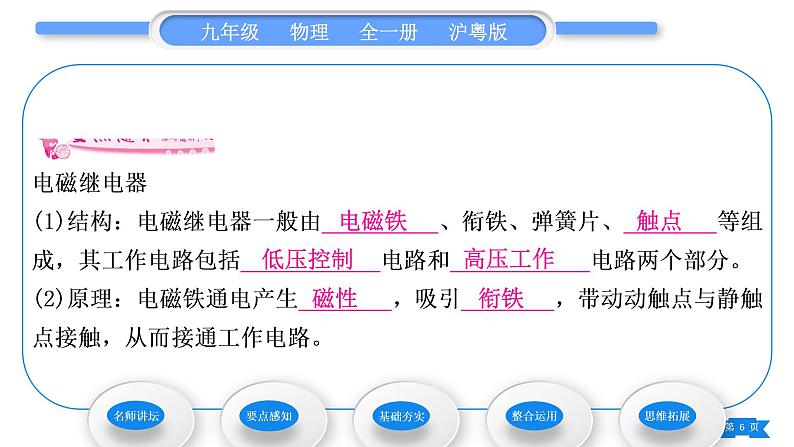 粤沪版九年级物理第十六章电磁铁与自动控制16.4电磁继电器与自动控制习题课件第6页