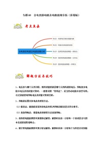 专题09  含电表的电路及电路故障分析--九年级物理全一册同步考点专题训练（人教版）