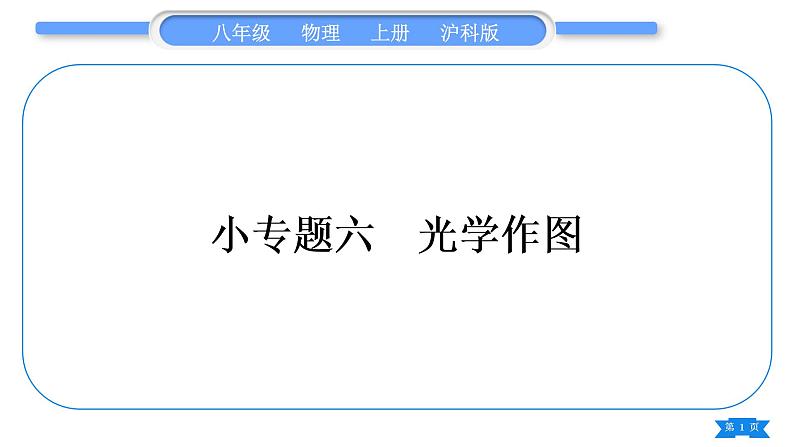 沪科版八年级物理上第四章多彩的光专题六光学作图习题课件01