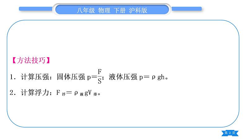 沪科版八年级物理下第十章机械与人专题九简单机械与压强、浮力的综合计算习题课件第2页