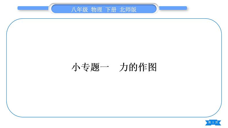 北师大版八年级物理下第七章运动和力专题一力的作图习题课件第1页