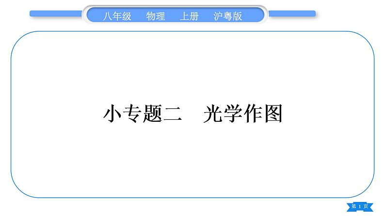 粤沪版八年级物理上第三章光和眼睛专题二光学作图习题课件01