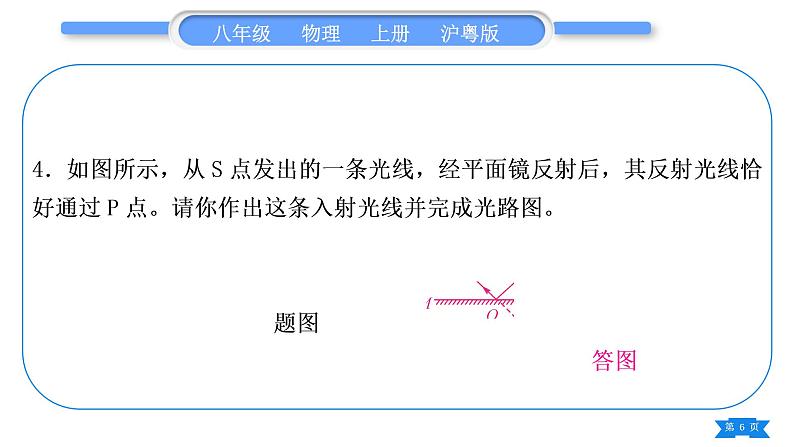 粤沪版八年级物理上第三章光和眼睛专题二光学作图习题课件06